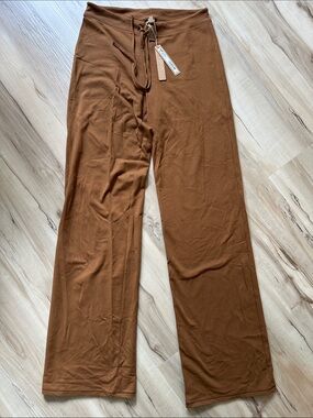 SKIMS Chai Cotton Jersey Straight-Leg Pants NWT
